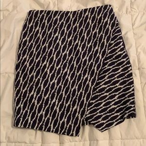 Loft Navy and White Envelope Skirt